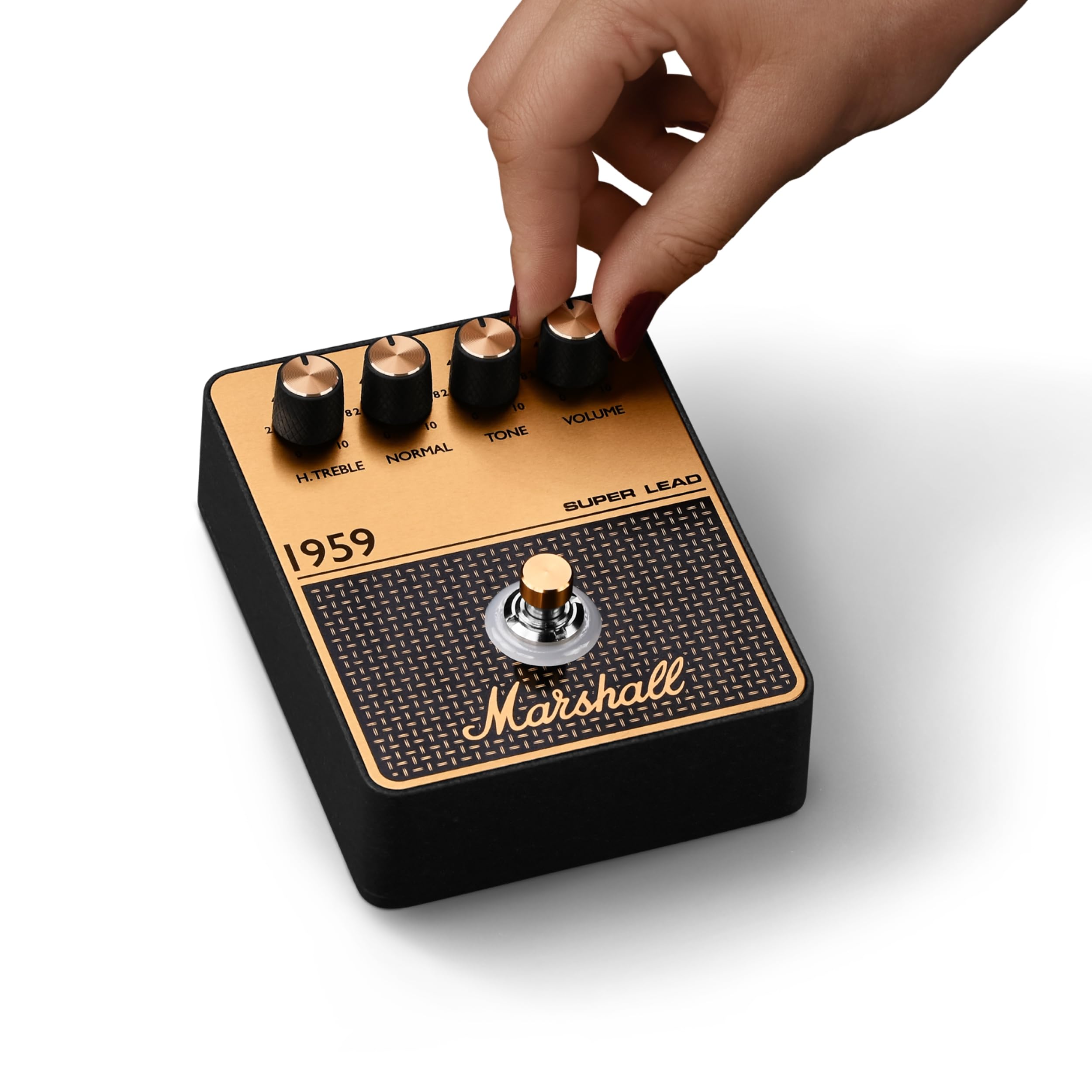 marshall-1959-overdrive-distortion-pedal-black-and-gold-vintage-super-lead-tone- image 4