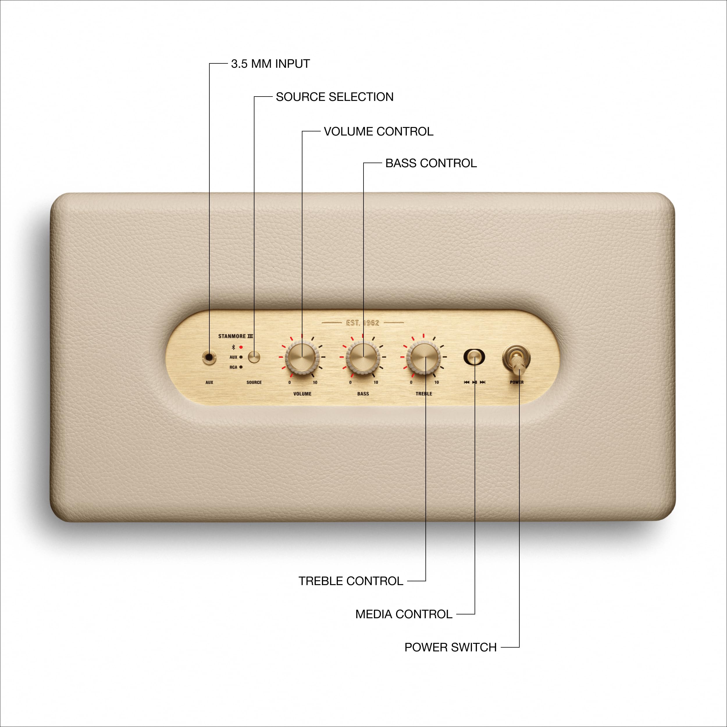 marshall-stanmore-iii-bluetooth-home-speaker-wide-soundstage-bass-treble-control image 6