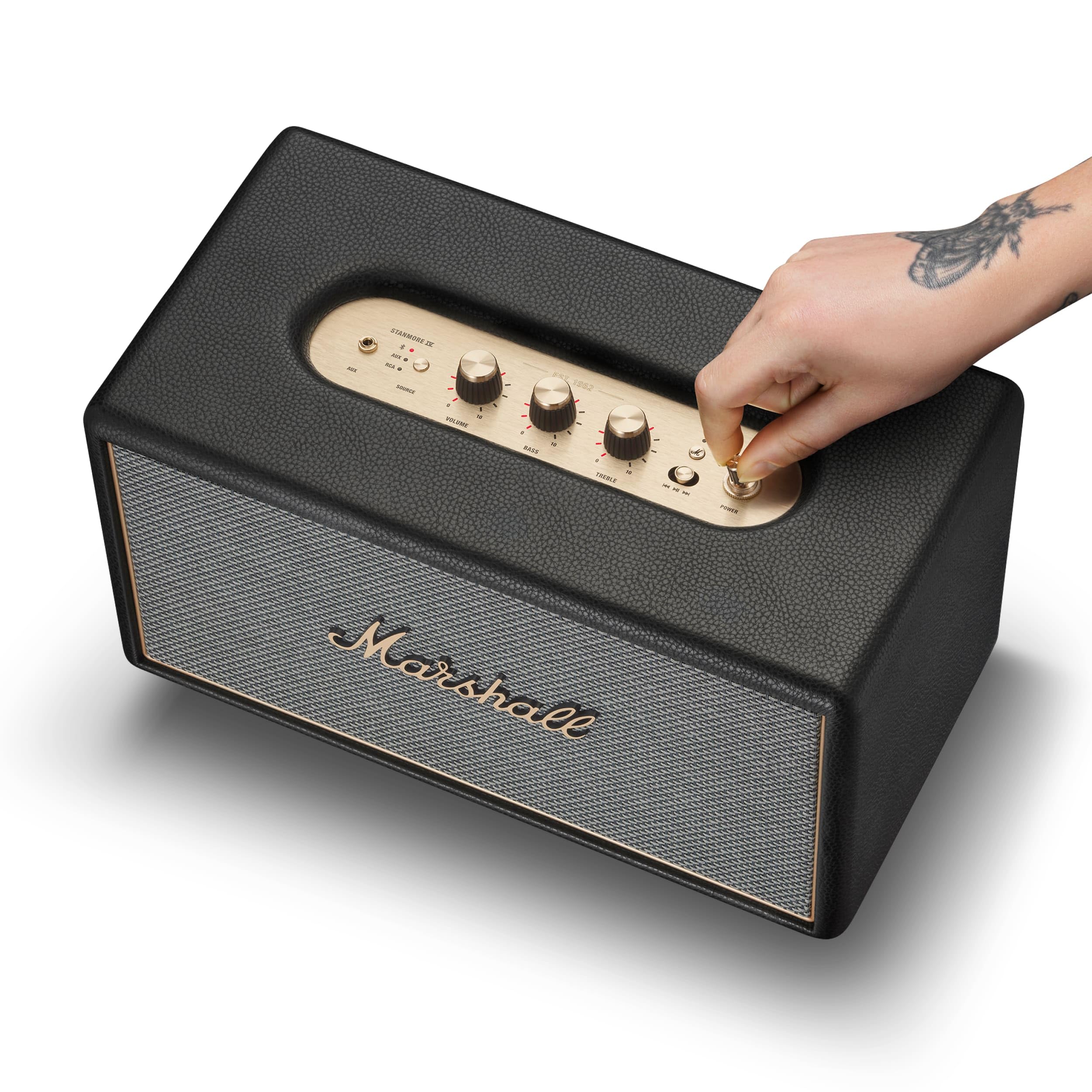 marshall-stanmore-iv-bluetooth-home-speaker-black-room-to-room-stereo-sound-with image 6