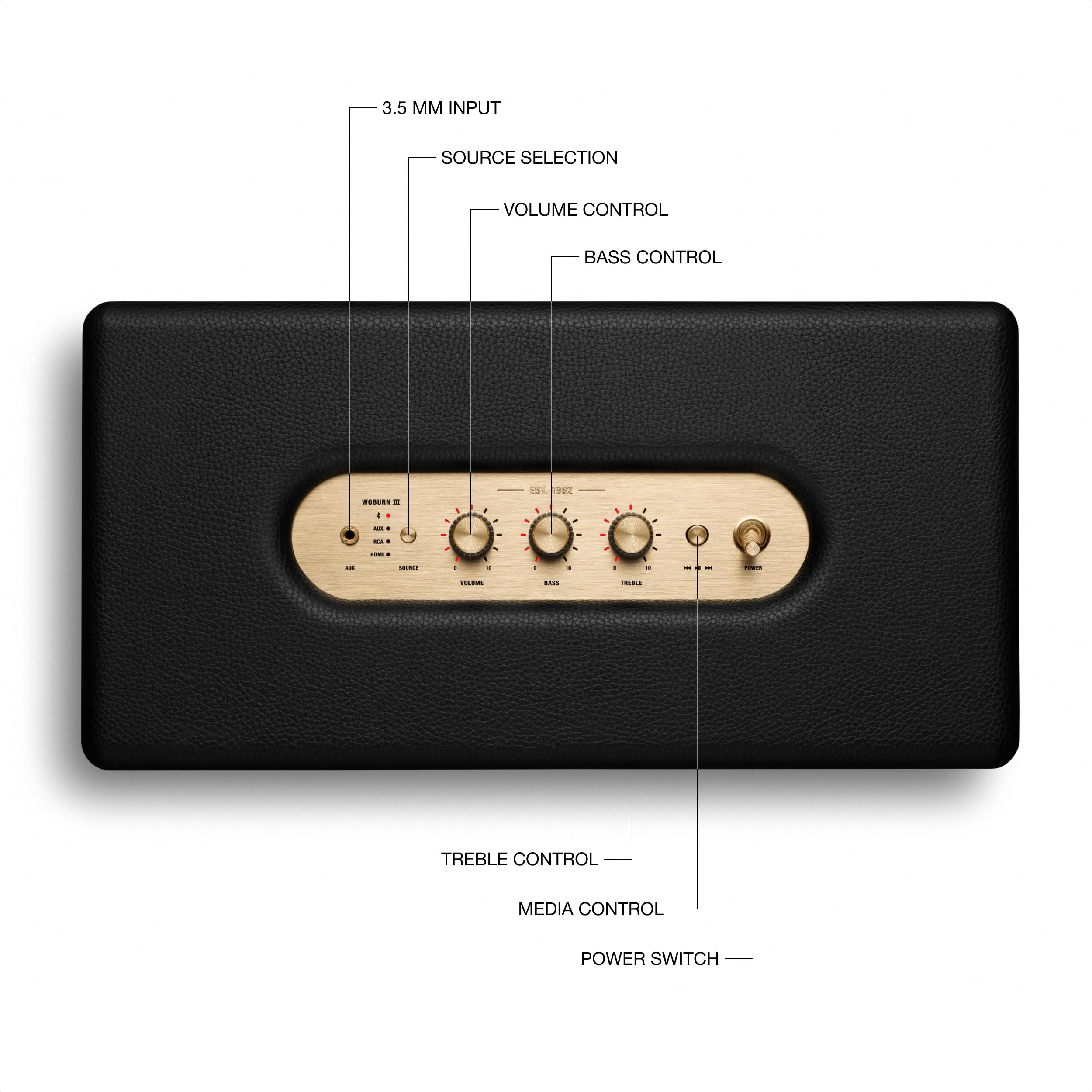 marshall-woburn-iii-bluetooth-home-speaker-home-shaking-sound-hdmi-rca-aux-input image 6