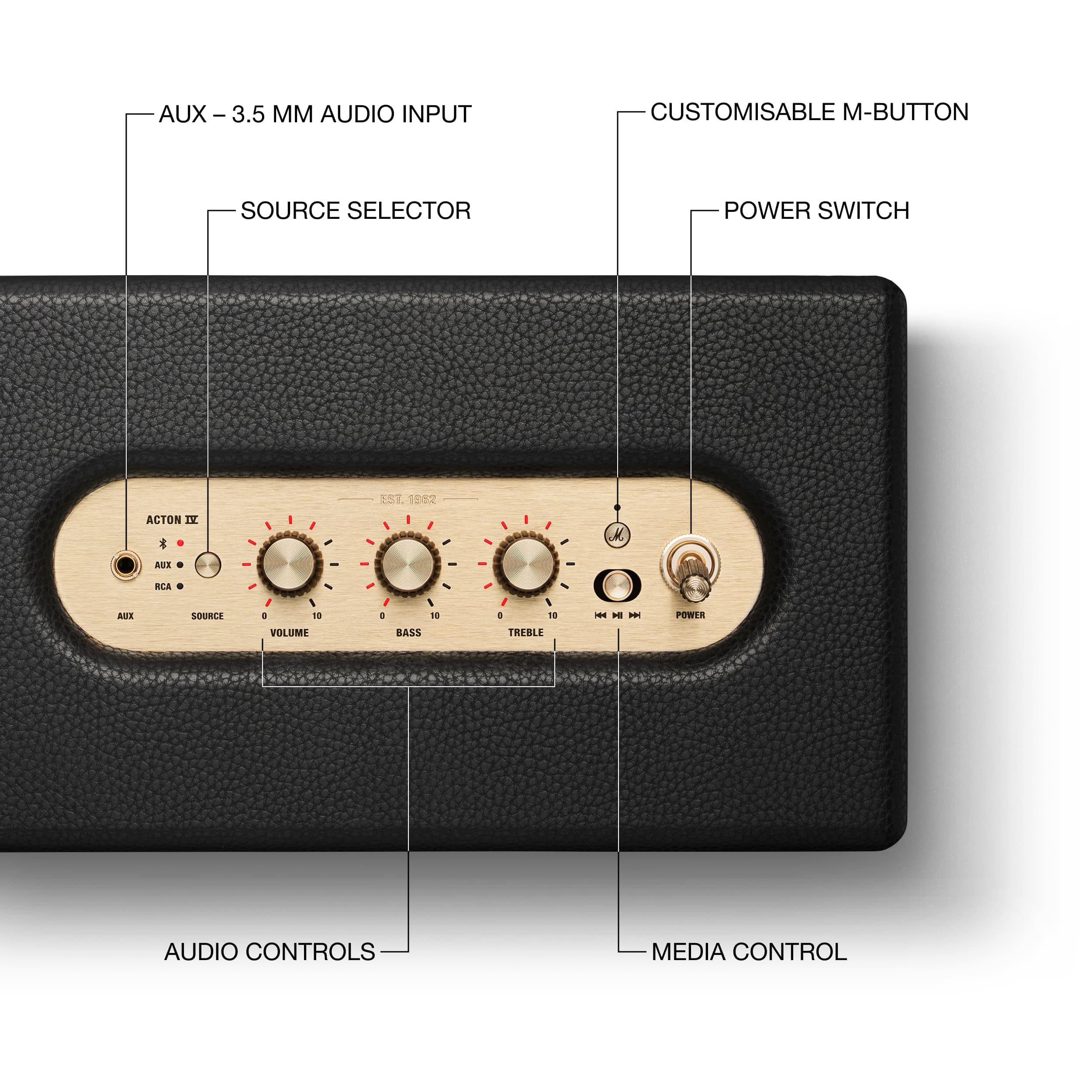 marshall-acton-iv-bluetooth-home-speaker-black-room-filling-stereo-sound-with-ba image 5