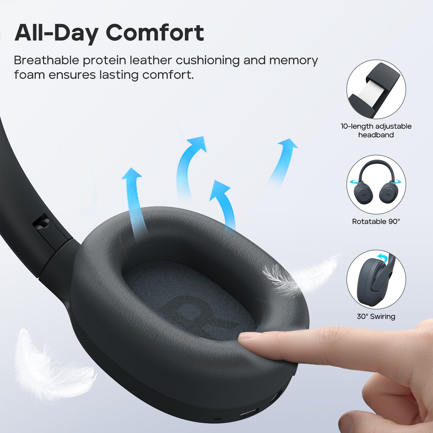 tribit-quietplus-81-wireless-over-ear-headphones-noise-isolating-over-ear-blueto image 5